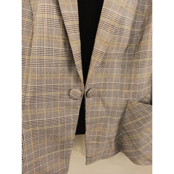 Women's White house Black market plaid Blazer W/ Pockets Size 12 - Picture 3 of 12